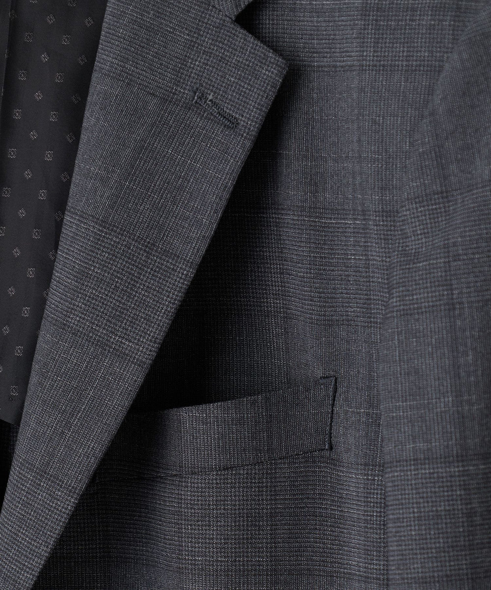 MEN'S BIGI 【Loro Piana/ロロ・ピアーナ】ウール梳毛 グレンチェック柄スーツ グレー