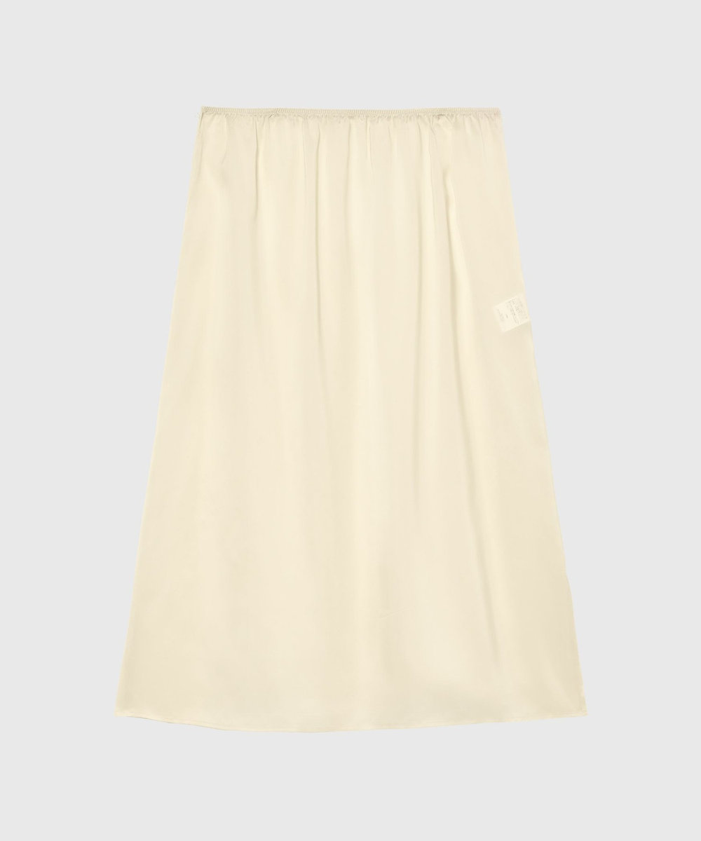 DÉPAREILLÉ SILK POLY TIERED PLEATS SKIRT / シルクポリティアードプリーツスカート ベージュ
