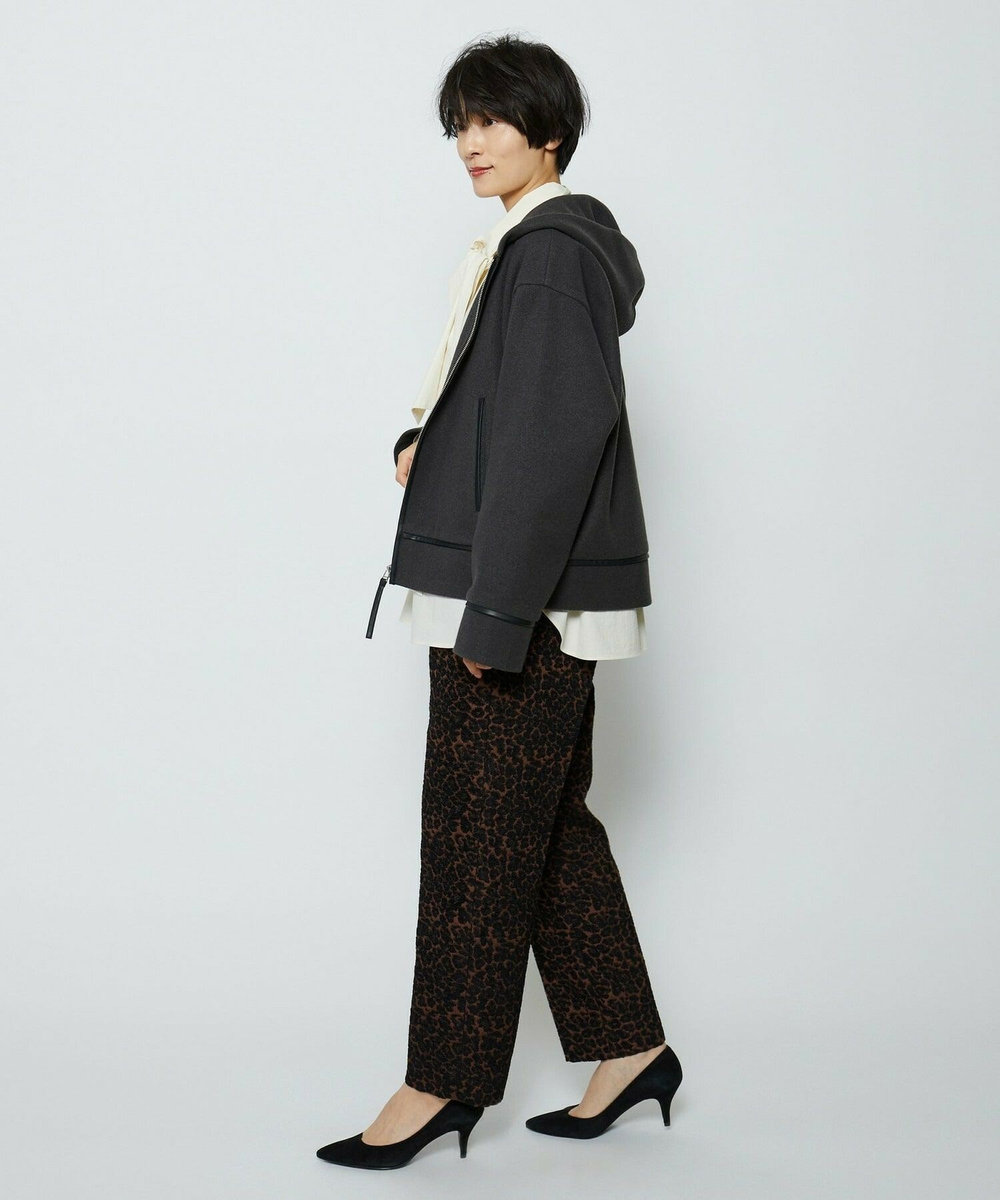 feerique feerique 　レオパードジャガードテーパードパンツ ブラウン