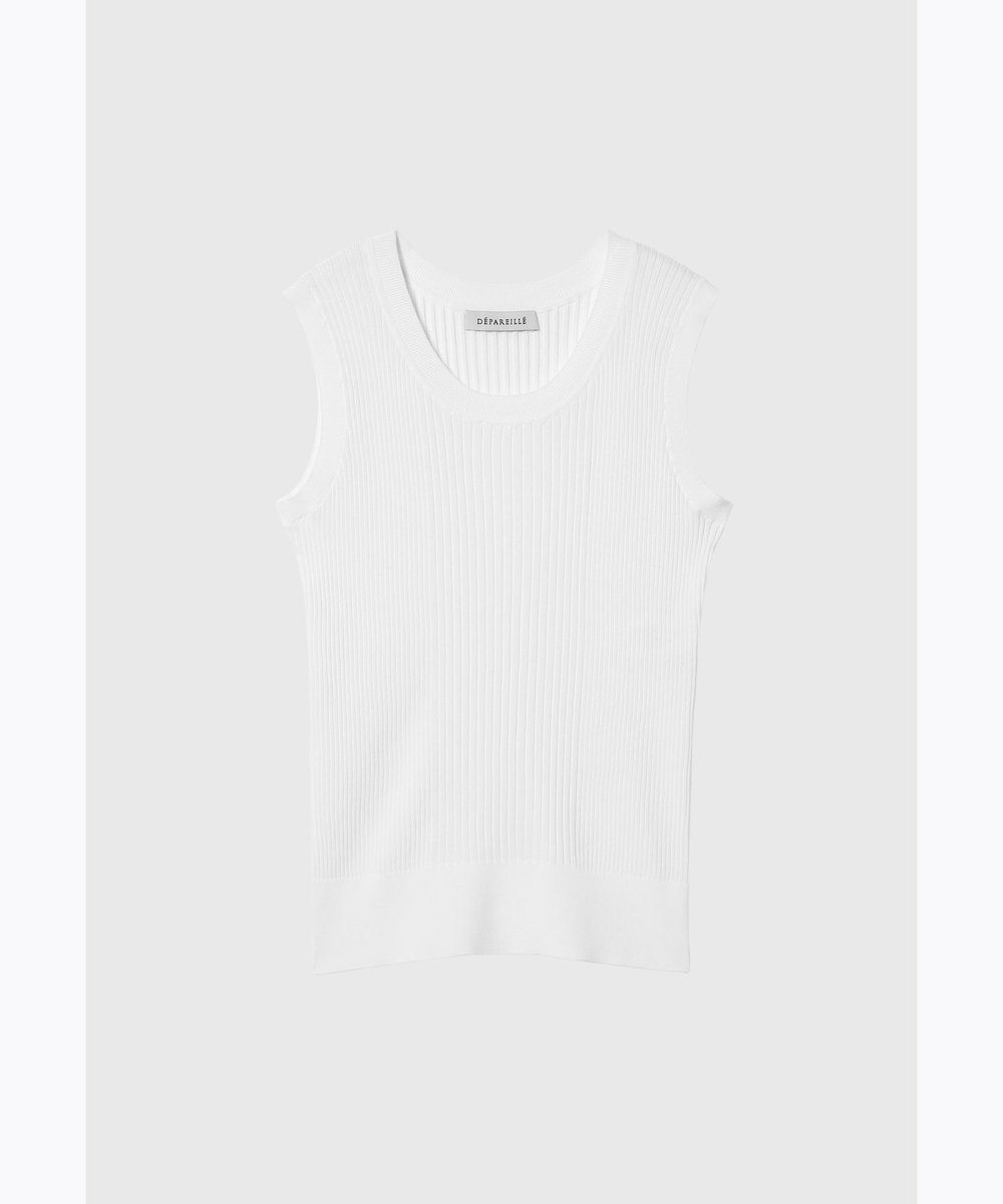 DÉPAREILLÉ COTTON RIB NO SLEEVE / コットンリブノースリーブ ホワイト