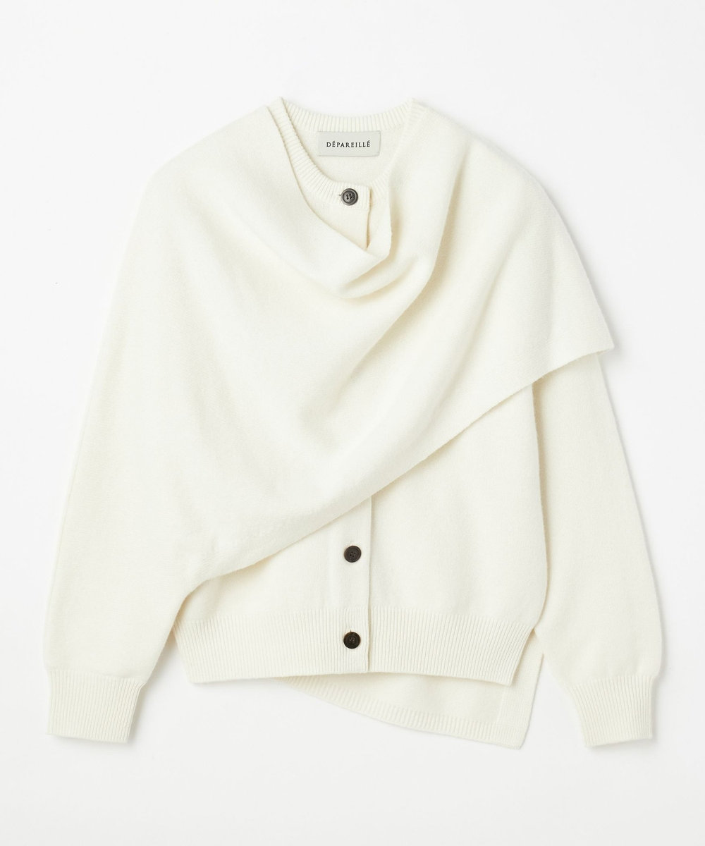 DÉPAREILLÉ HIGH GAUGE STOLE CARDIGAN / ハイゲージストールカーディガン オフホワイト
