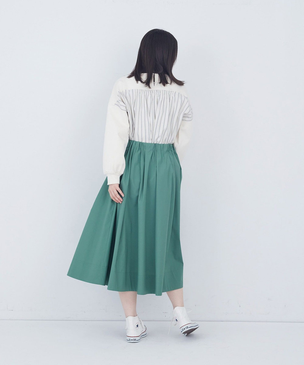 ADIEU TRISTESSE 切り替えギャザースカート グリーン