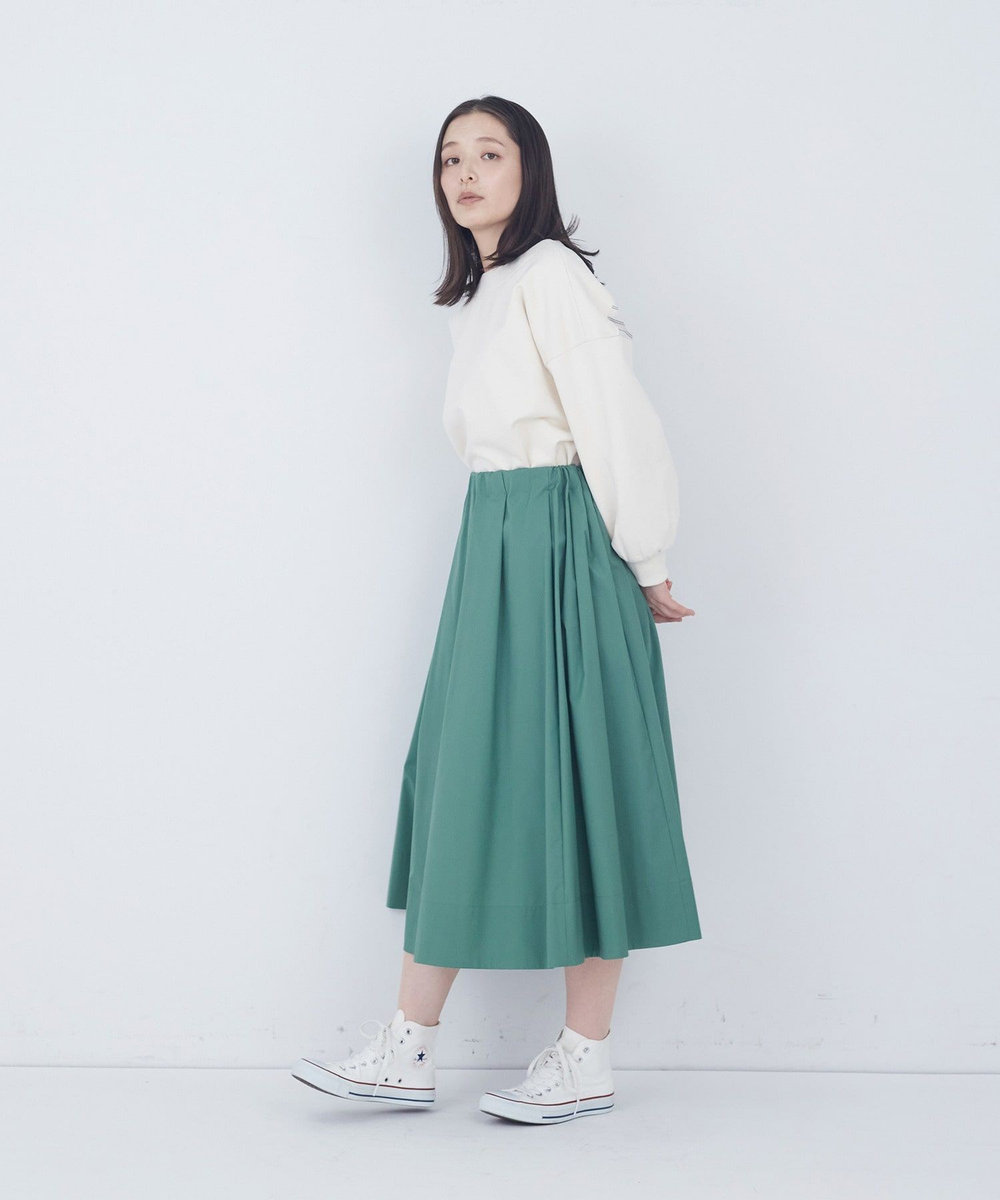 ADIEU TRISTESSE 切り替えギャザースカート グリーン