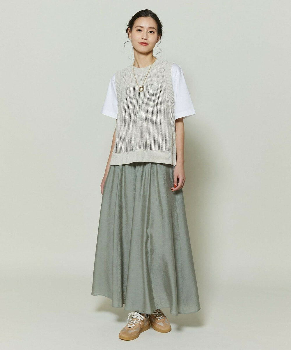 L'EQUIPE GREEN 和紙メッシュジレ ベージュ