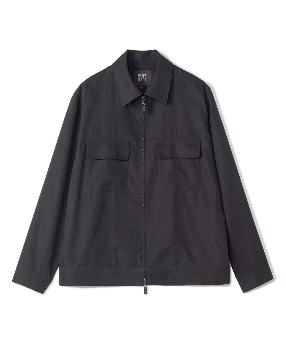 MEN'S BIGI フィブリルピーチ ショートブルゾン ブラック