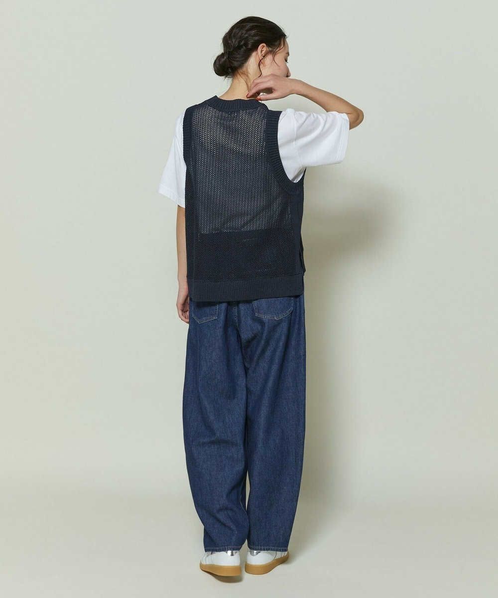 L'EQUIPE GREEN 和紙メッシュジレ ネイビー
