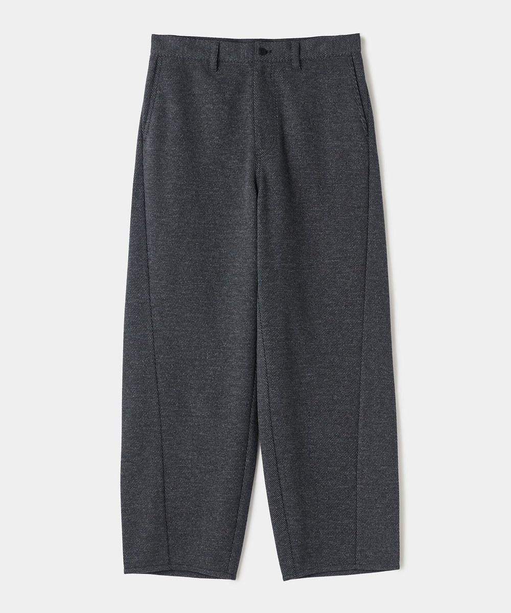 UNION STATION サキソニージャージワイド3Dカーブパンツ[ウォッシャブル/ストレッチ/イージーケア] チャコールグレー