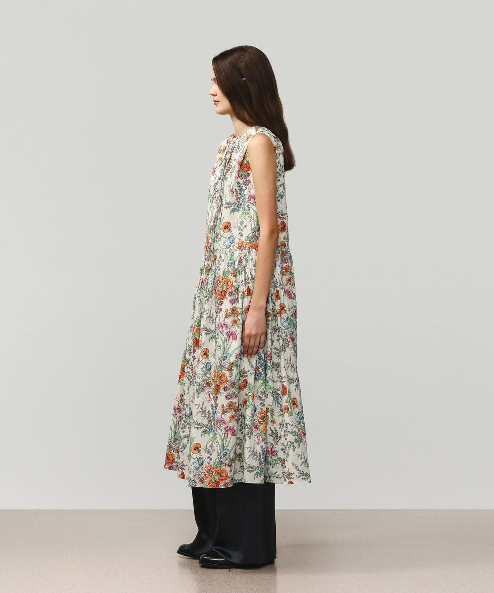 DÉPAREILLÉ LINEN COTTON FLOWER PRINT DRESS / リネンコットンフラワープリントドレス ベージュ