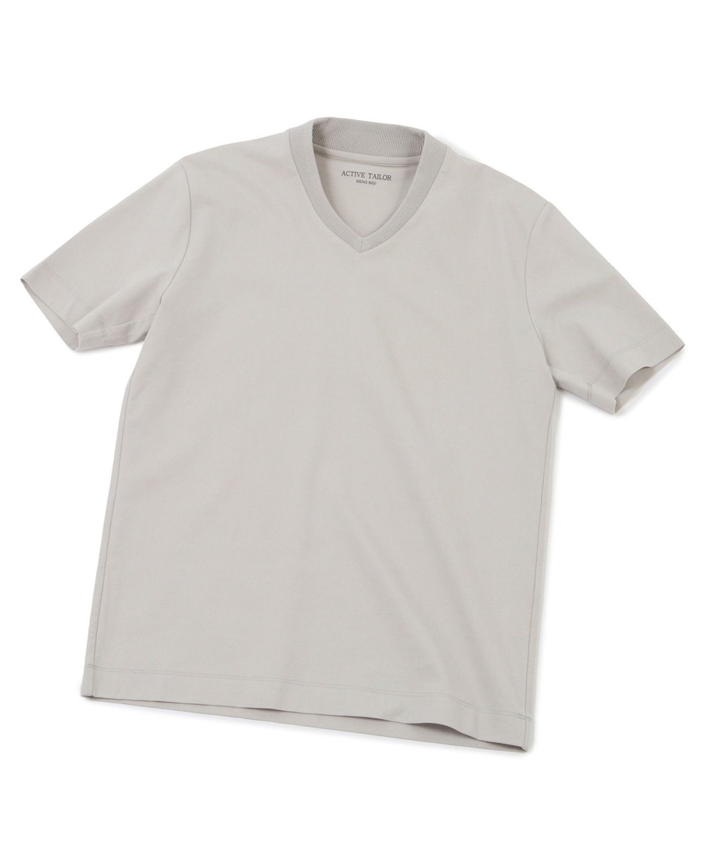MEN'S BIGI 【ACTIVE TAILOR】シルケットスムースVネックTシャツ グレー