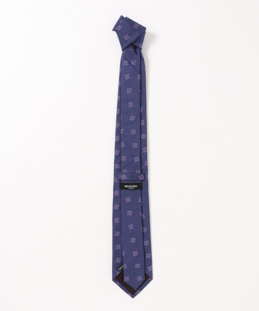 MEN'S BIGI ＜Claccico Seta＞小紋柄タイ　made in japan ネイビー