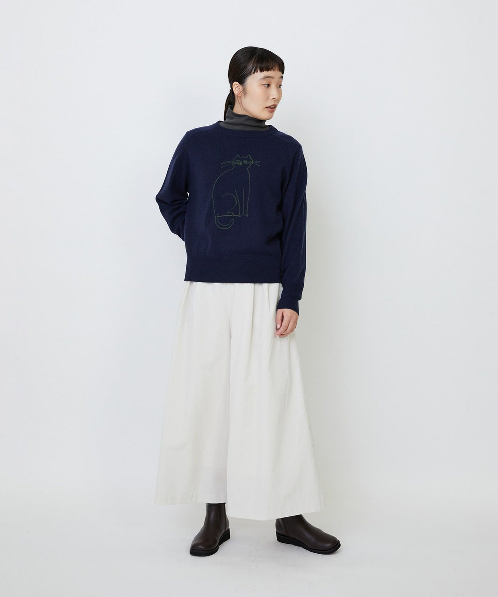 LOISIR 【アーティストコラボ】LOISIR×TORANEKOBONBONインターシャニットプルオーバー ネイビー