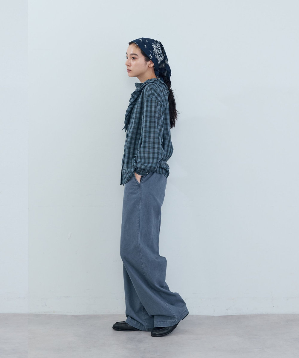 ADIEU TRISTESSE フロントランダムフリルブラウス ブルー系その他