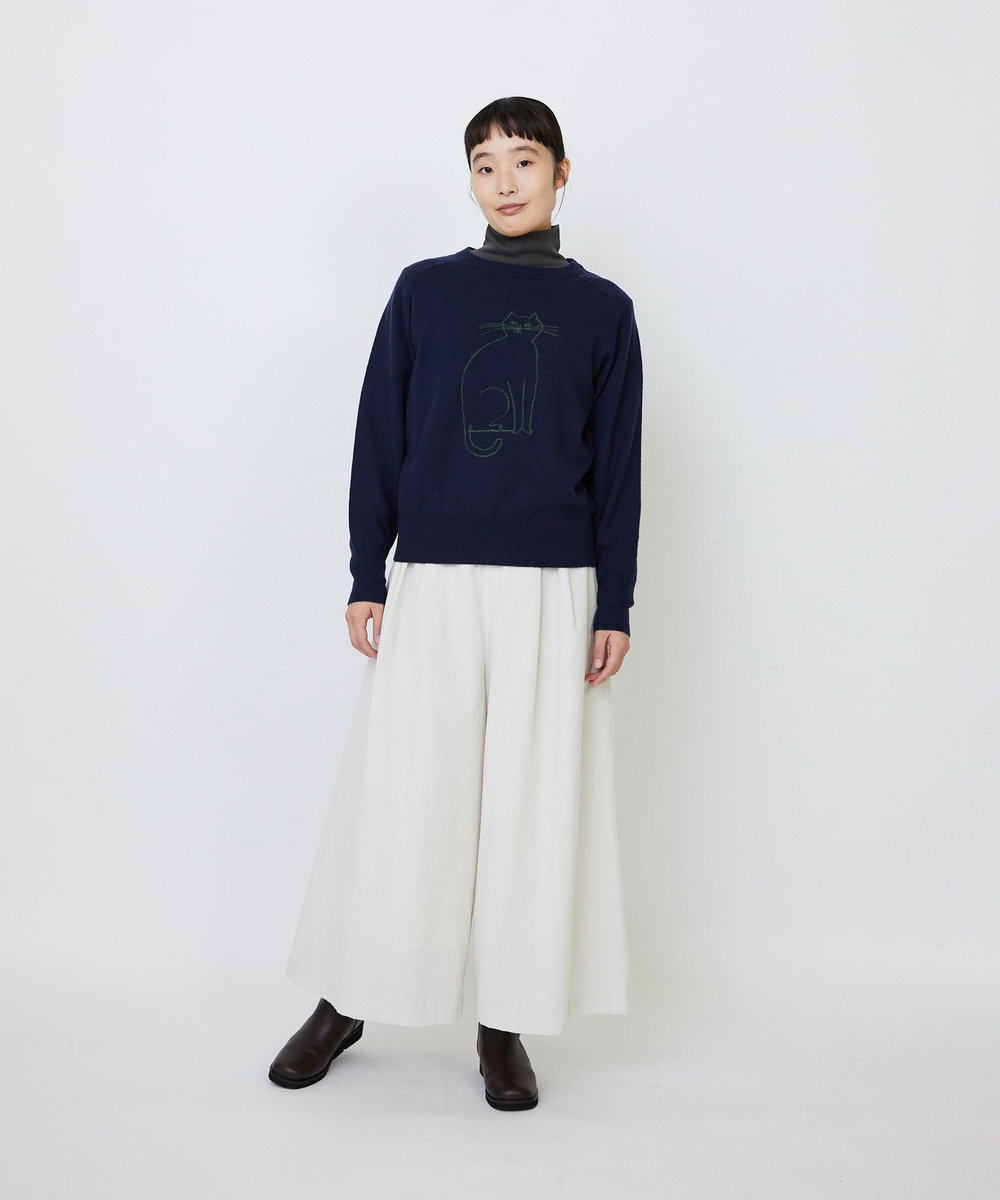 LOISIR 【アーティストコラボ】LOISIR×TORANEKOBONBONインターシャニットプルオーバー ネイビー