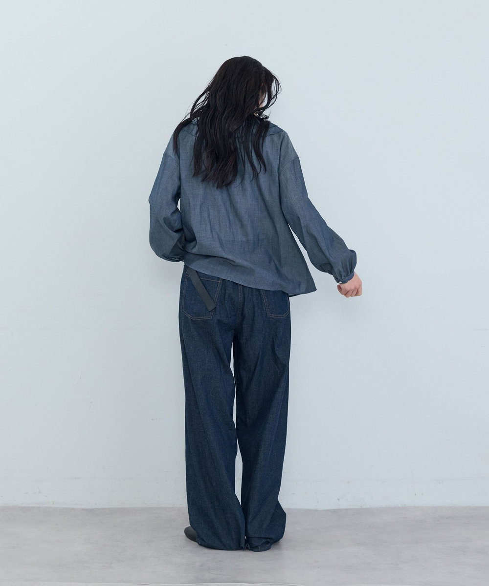 ADIEU TRISTESSE フロントランダムフリルブラウス ブルー系その他