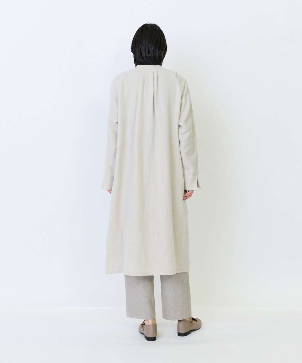LOISIR フロントドレープシャツワンピース ホワイト