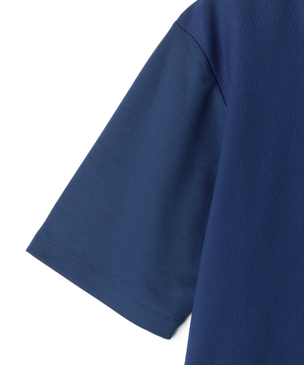 UNION STATION ニット×ポンチコンビハーフスリーブTシャツ＜ストレッチ・マシンウォッシャブル＞ ブルー