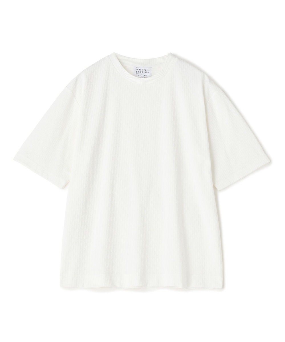 UNION STATION マルチファンクションジャガードTシャツ＜ストレッチ・速乾・イージーケア・ハンドウォッシャブル・UVカット・抗菌・防臭＞ ホワイト
