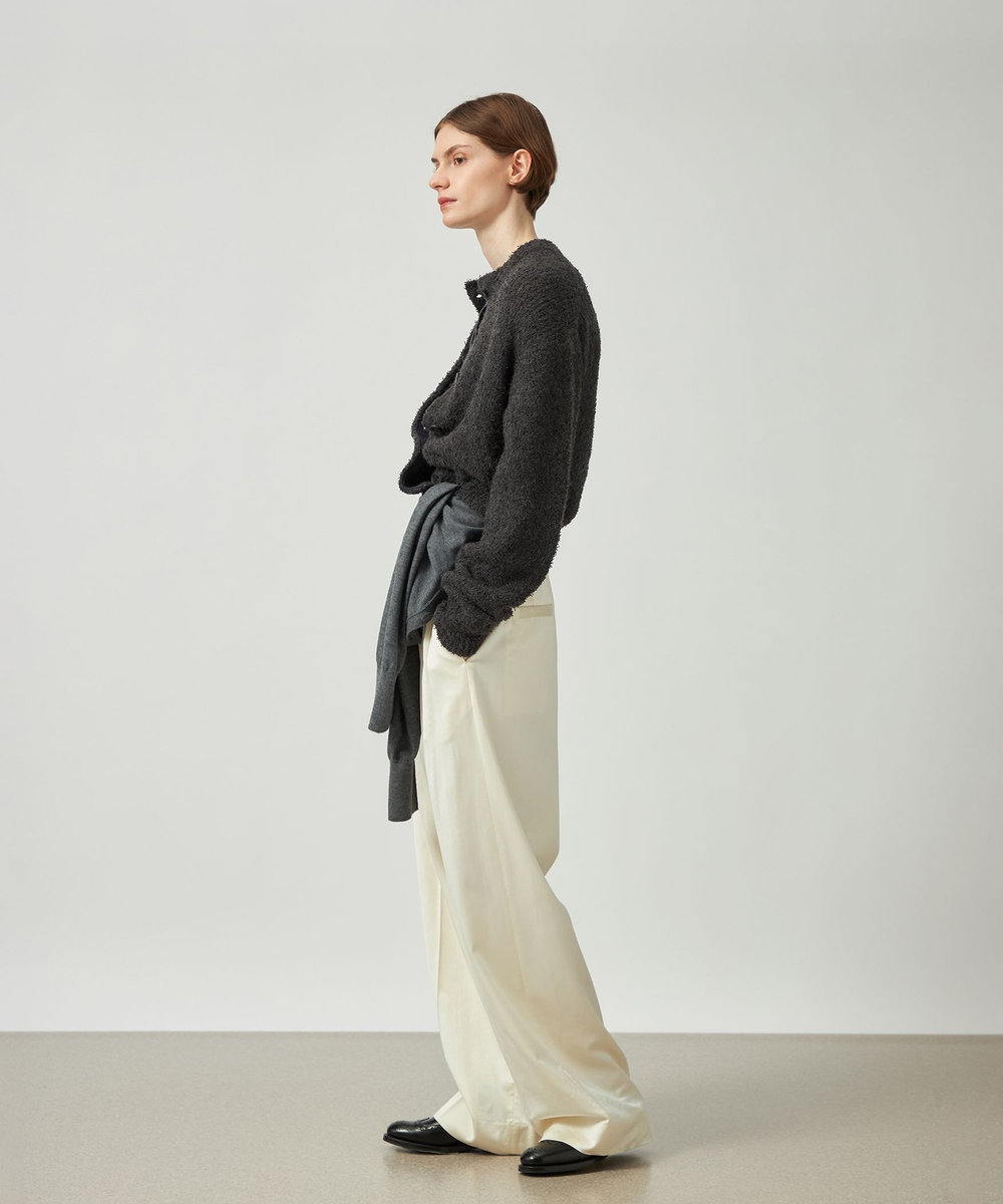 DÉPAREILLÉ LOW GAUGE LOOP YARN KNIT CARDIGAN / ローゲージループヤーンニットカーディガン チャコールグレー