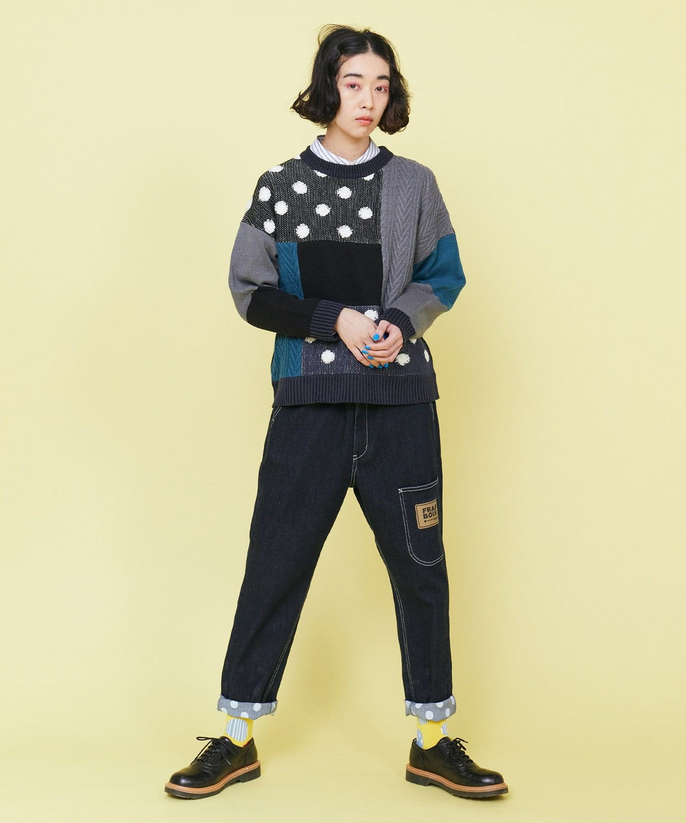 FRAPBOIS ムーブデニム パンツ ネイビー