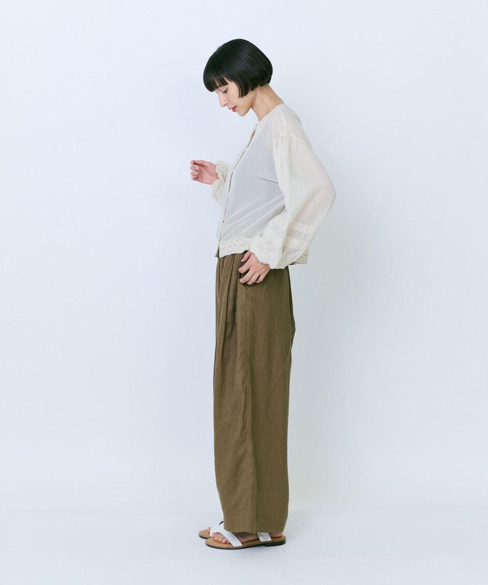 LOISIR インドコットンチュール刺繍ブラウス ベージュ