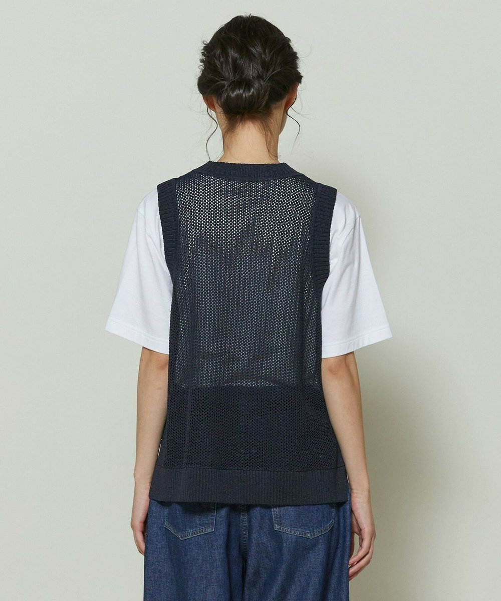L'EQUIPE GREEN 和紙メッシュジレ ネイビー