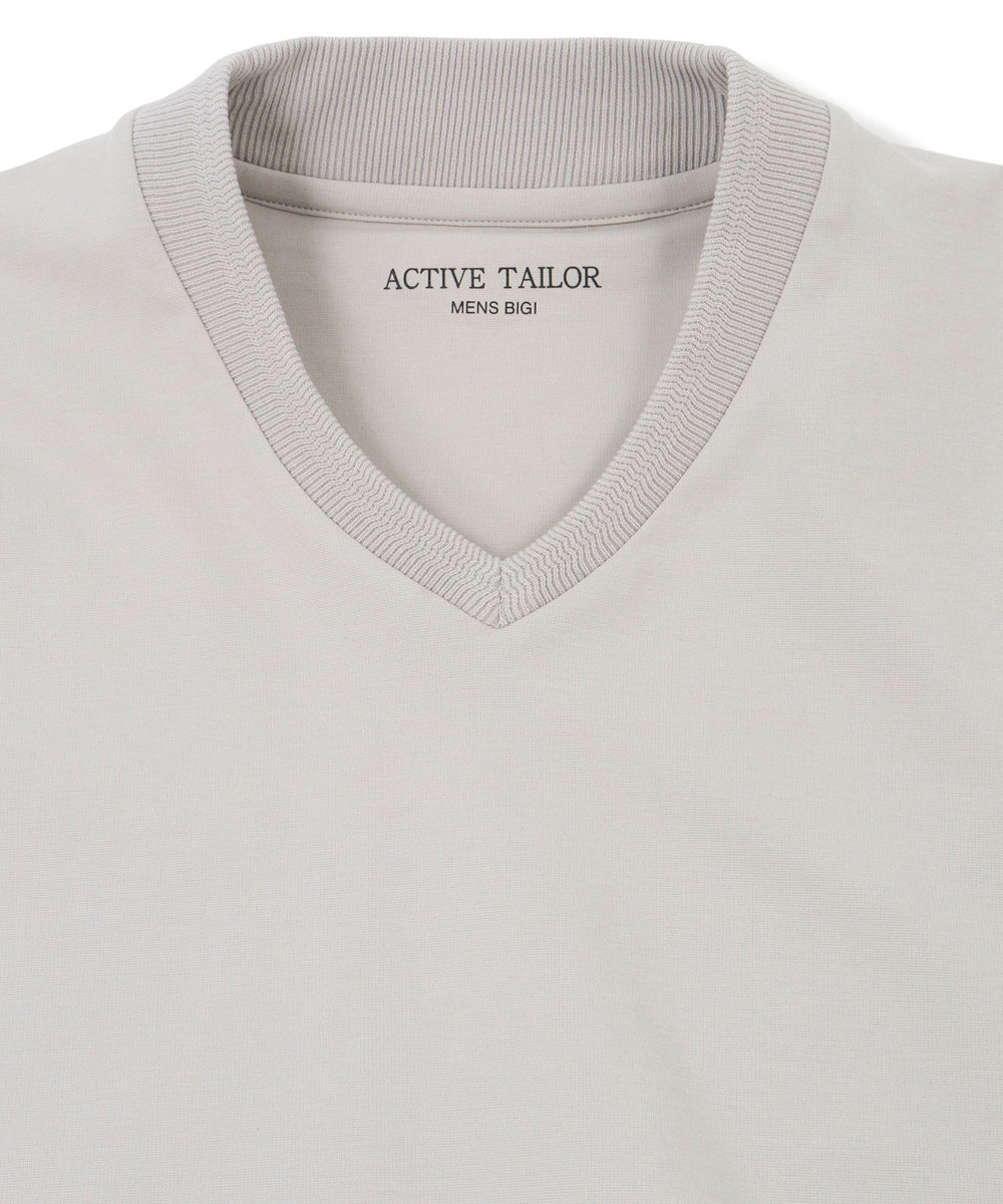 MEN'S BIGI 【ACTIVE TAILOR】シルケットスムースVネックTシャツ グレー