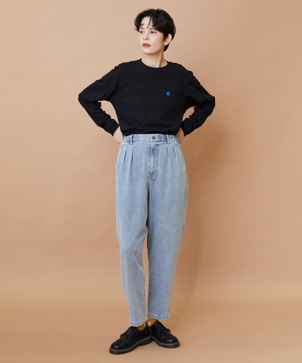 FRAPBOIS ムーブデニム テーパードパンツ サックスブルー