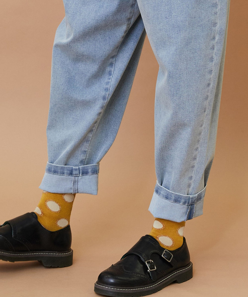 FRAPBOIS ムーブデニム テーパードパンツ サックスブルー