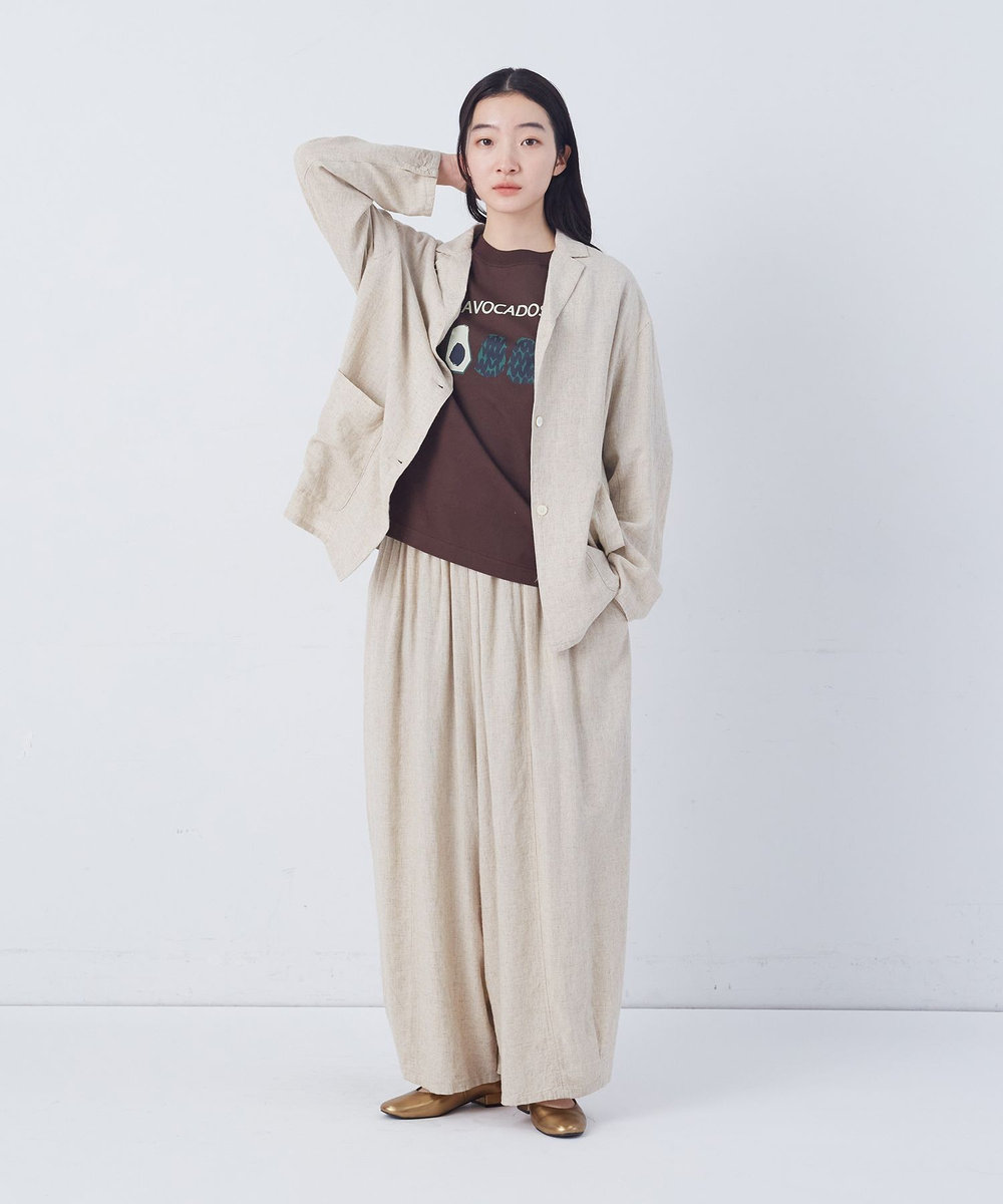 congés payés ADIEU TRISTESSE 【FAVE】シャーリングワイドロングサルエルパンツ ストライプ