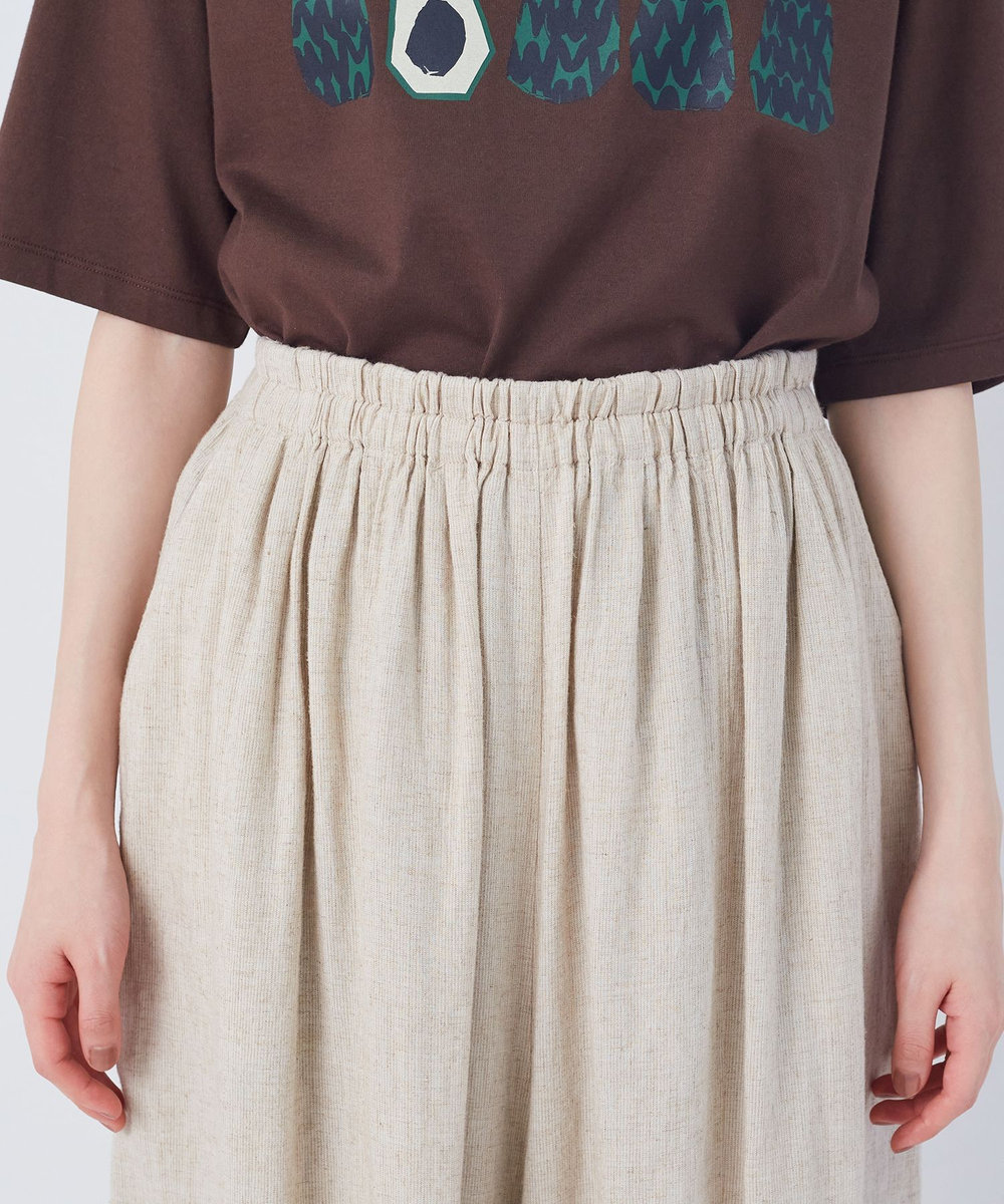 congés payés ADIEU TRISTESSE 【FAVE】シャーリングワイドロングサルエルパンツ ストライプ