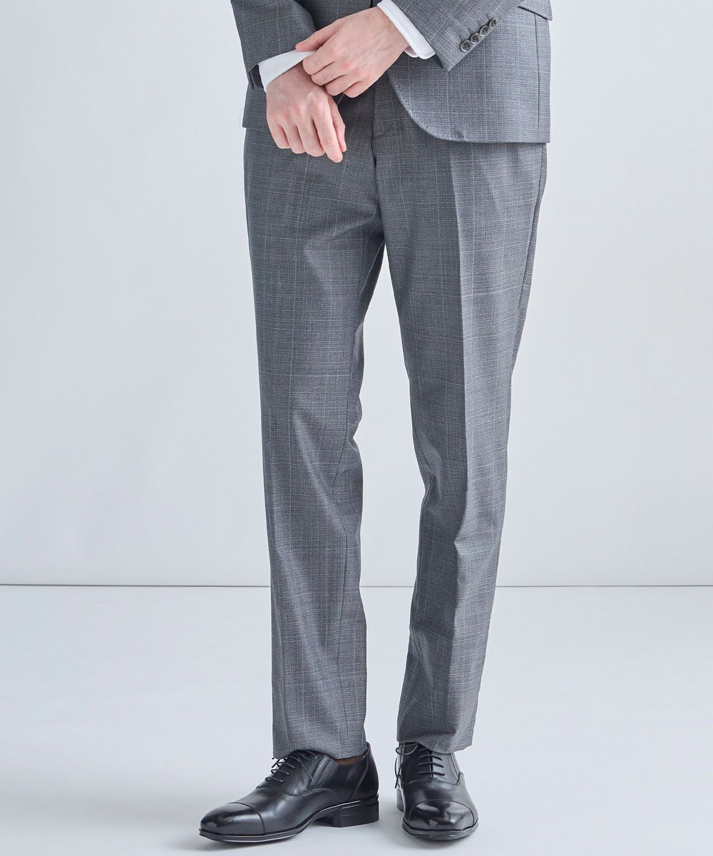 MEN'S BIGI ウィンドウペンチェック セットアップパンツ グレー