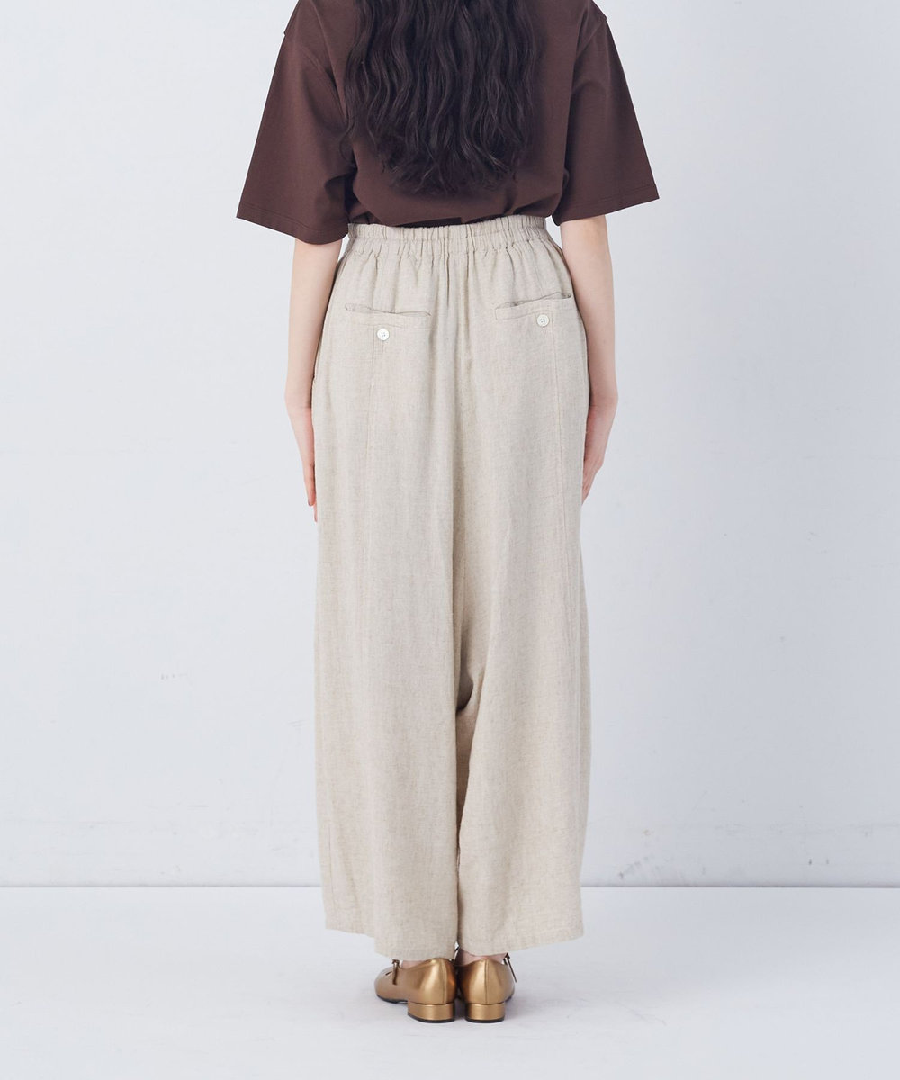 congés payés ADIEU TRISTESSE 【FAVE】シャーリングワイドロングサルエルパンツ ストライプ