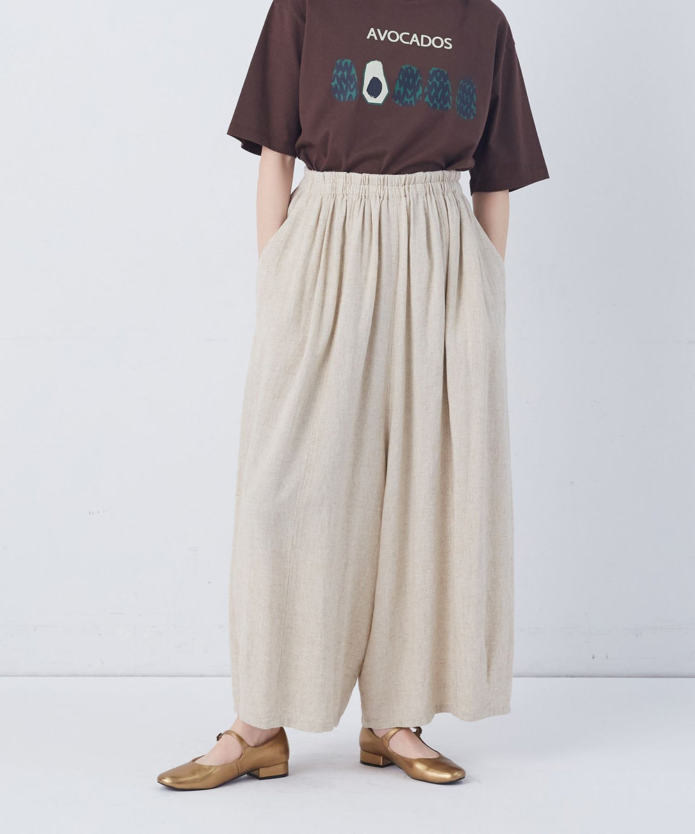 congés payés ADIEU TRISTESSE 【FAVE】シャーリングワイドロングサルエルパンツ ストライプ