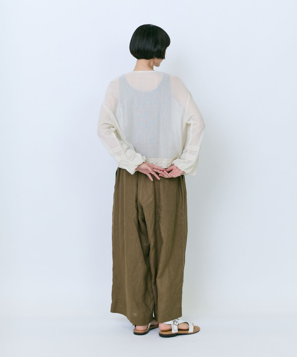 LOISIR インドコットンチュール刺繍ブラウス ベージュ