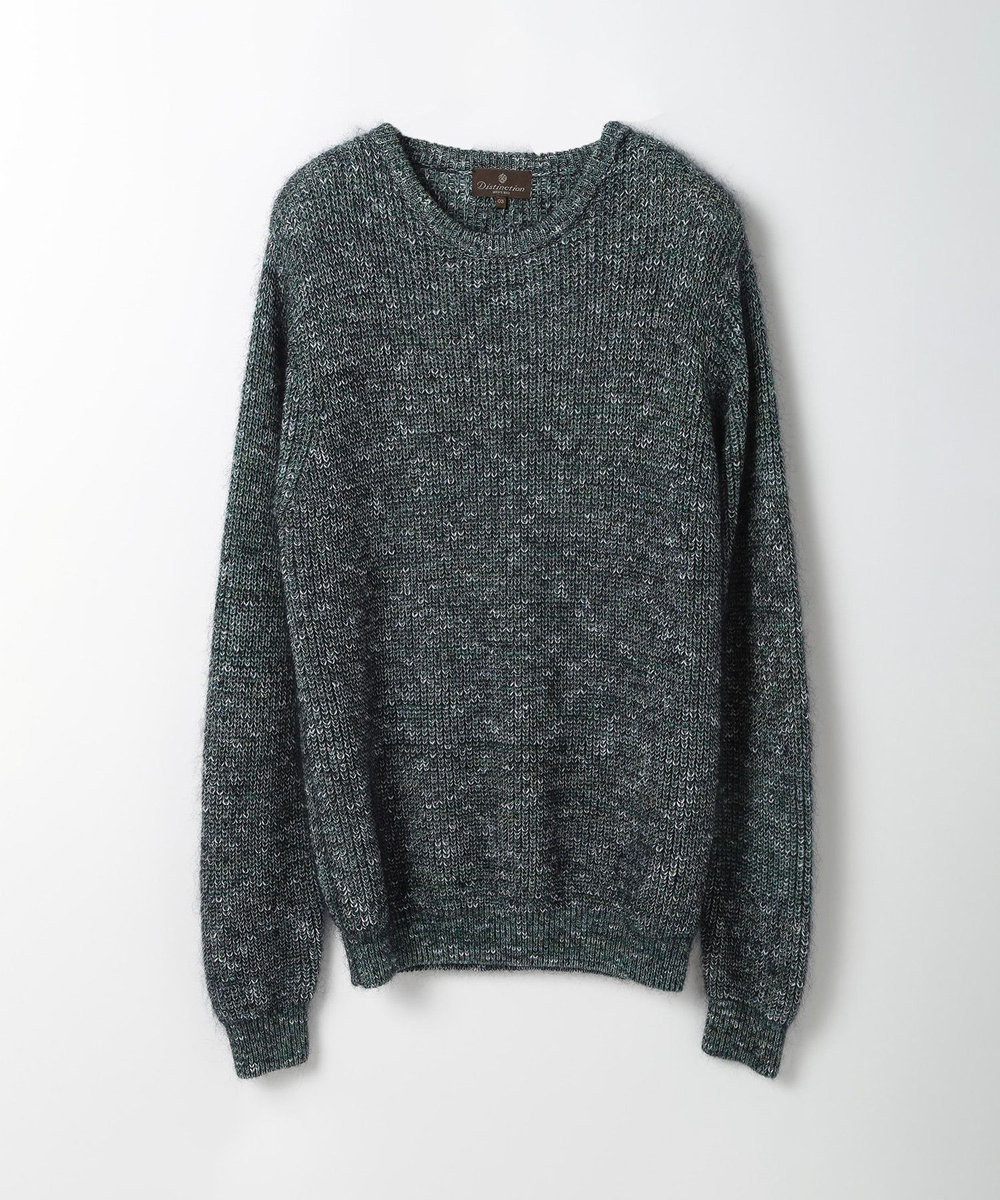 MEN'S BIGI キッドモヘアクルーネックニット グリーン
