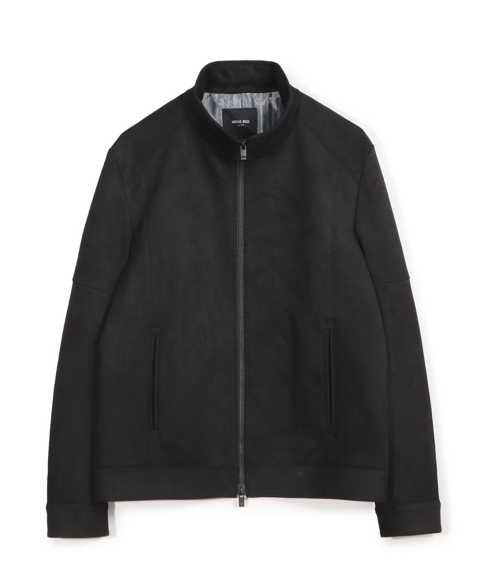 MEN'S BIGI フェイクスエードダンボール ライダースジャケット＜ストレッチ＞ ブラック