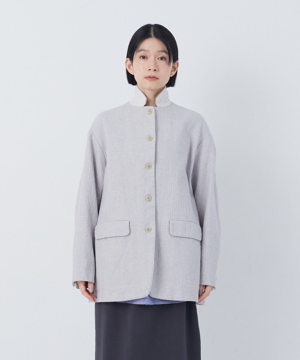 congés payés ADIEU TRISTESSE 綿麻ツィードジャケット グレー系その他