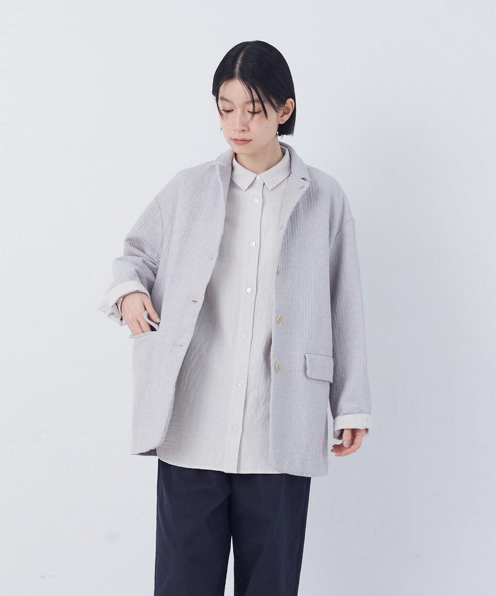 congés payés ADIEU TRISTESSE 綿麻ツィードジャケット グレー系その他