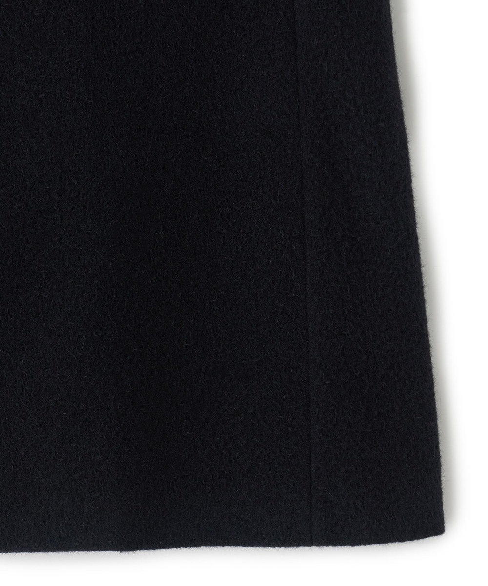 MEN'S BIGI ウールアンゴラビーバーポロコート ブラック
