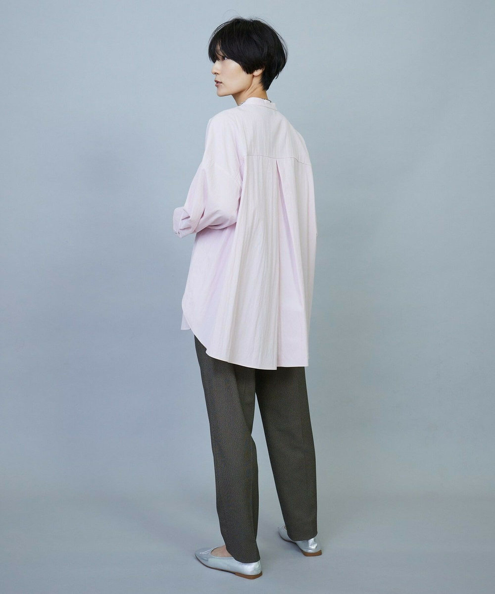 MOGA ウールライクピンヘッドテーパードパンツ チャコールグレー