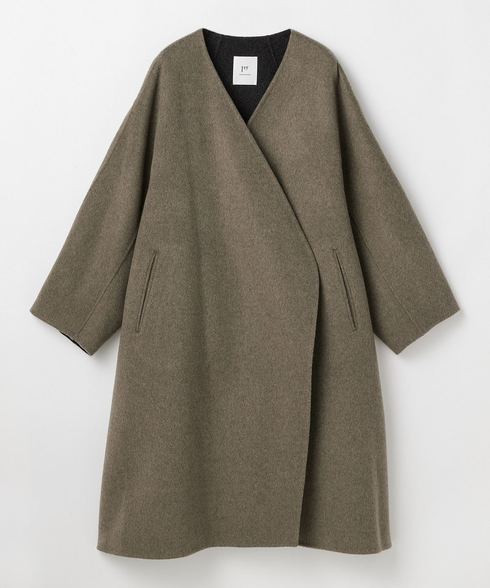 1er Arrondissement ソフトドレープコート カーキ