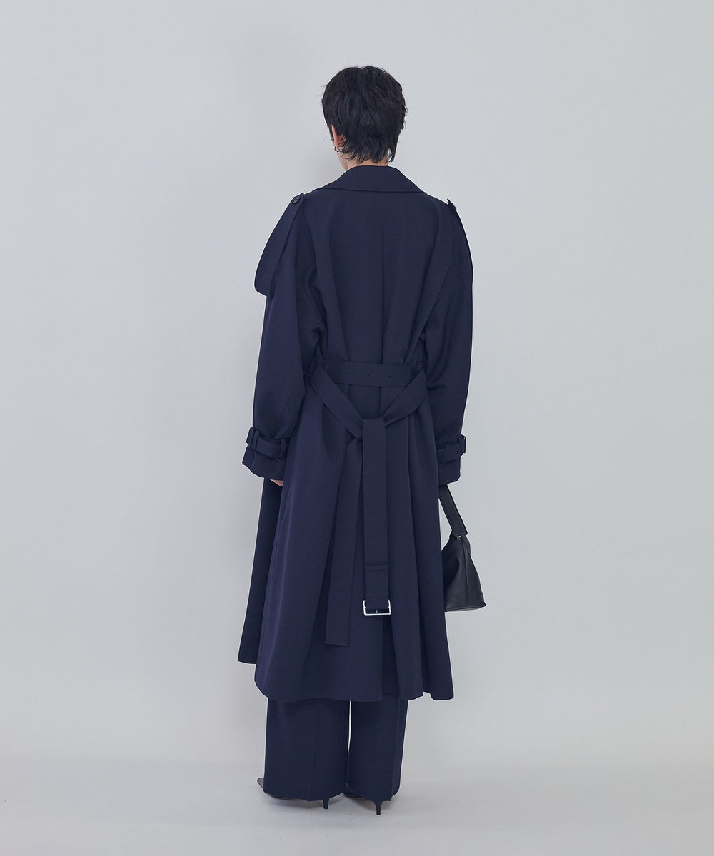 1er Arrondissement ウールギャバジントレンチコート ネイビー