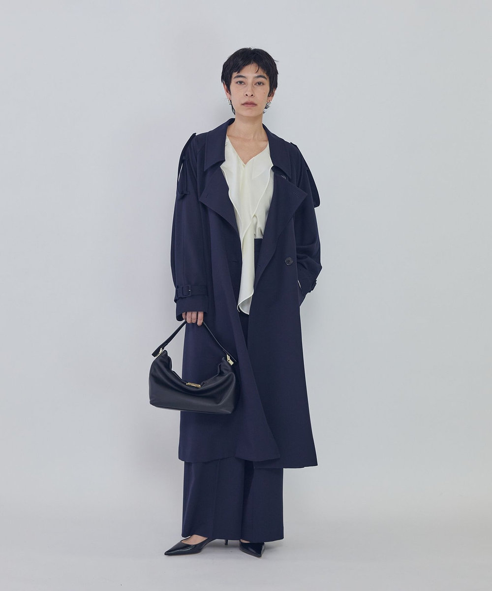 1er Arrondissement ウールギャバジントレンチコート ネイビー