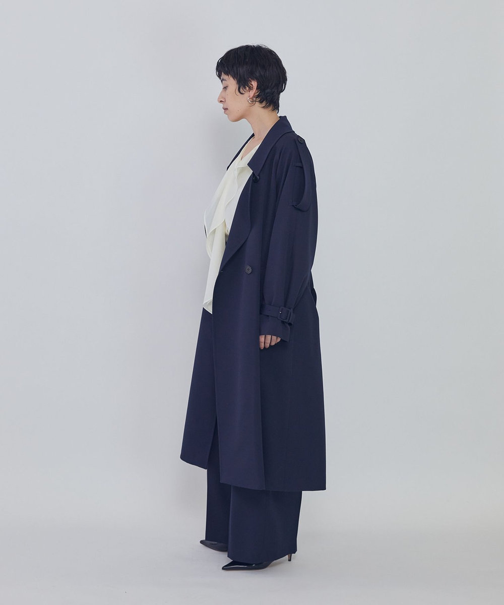 1er Arrondissement ウールギャバジントレンチコート ネイビー