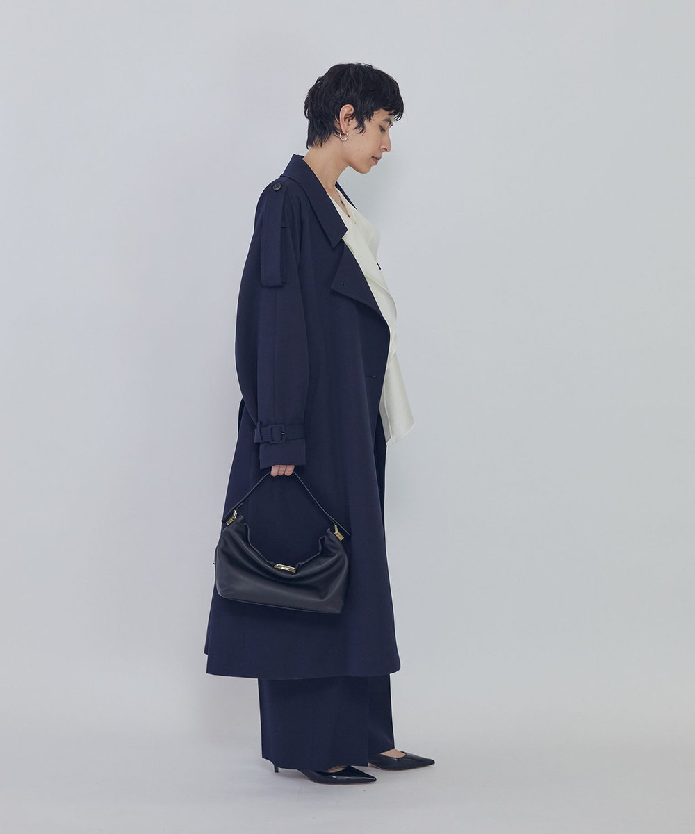 1er Arrondissement ウールギャバジントレンチコート ネイビー