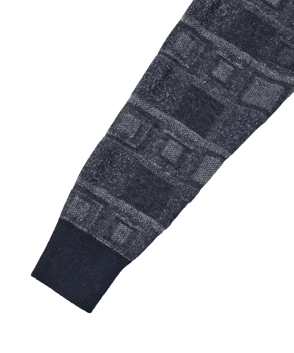 MEN'S BIGI リンクスジャカード クルーネックニット ネイビー