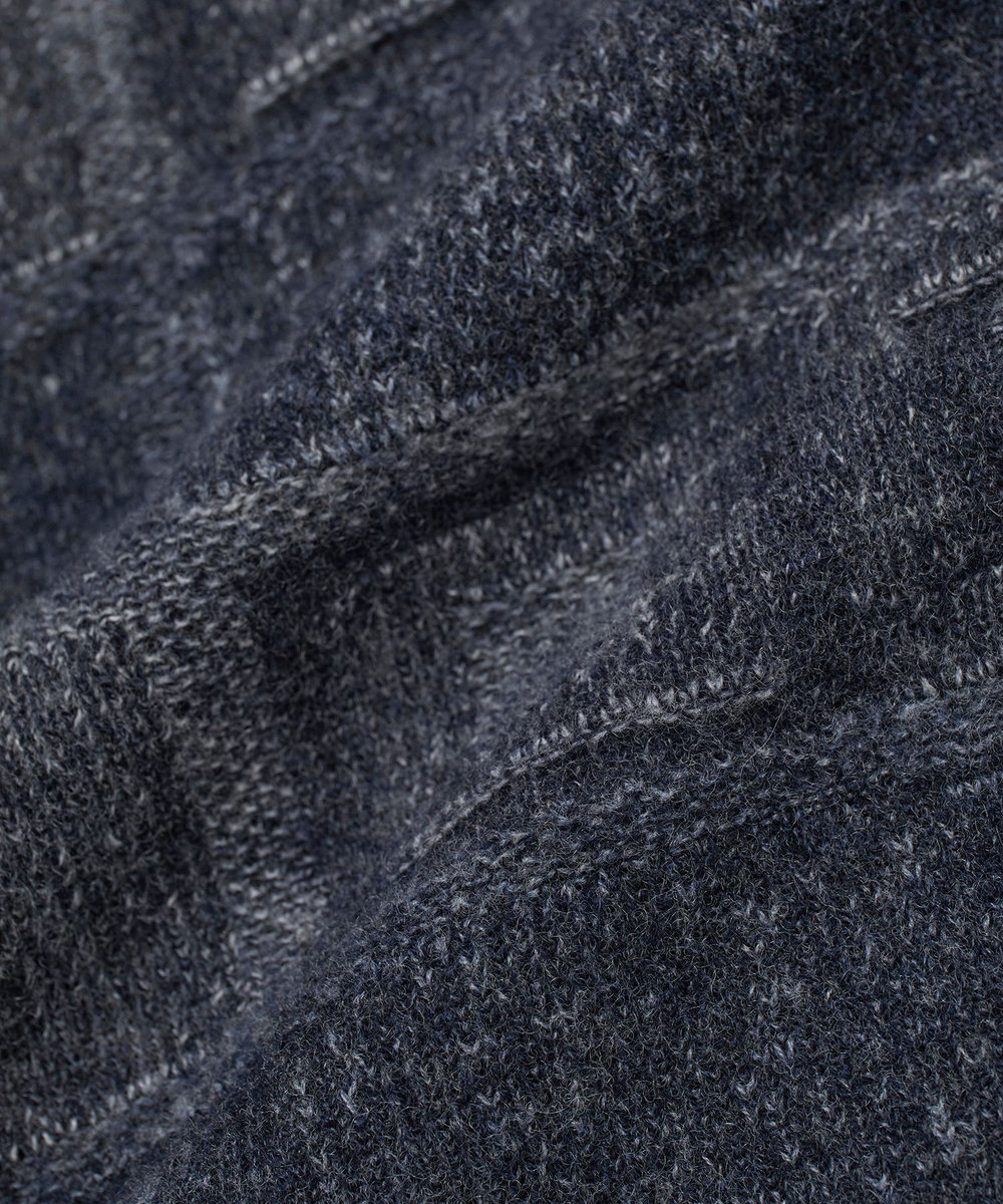 MEN'S BIGI リンクスジャカード クルーネックニット ネイビー