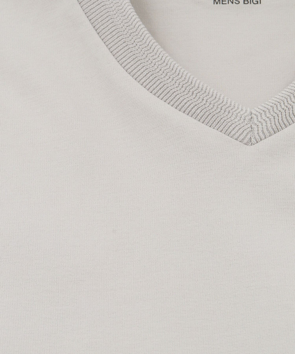 MEN'S BIGI 【ACTIVE TAILOR】シルケットスムースVネックTシャツ グレー