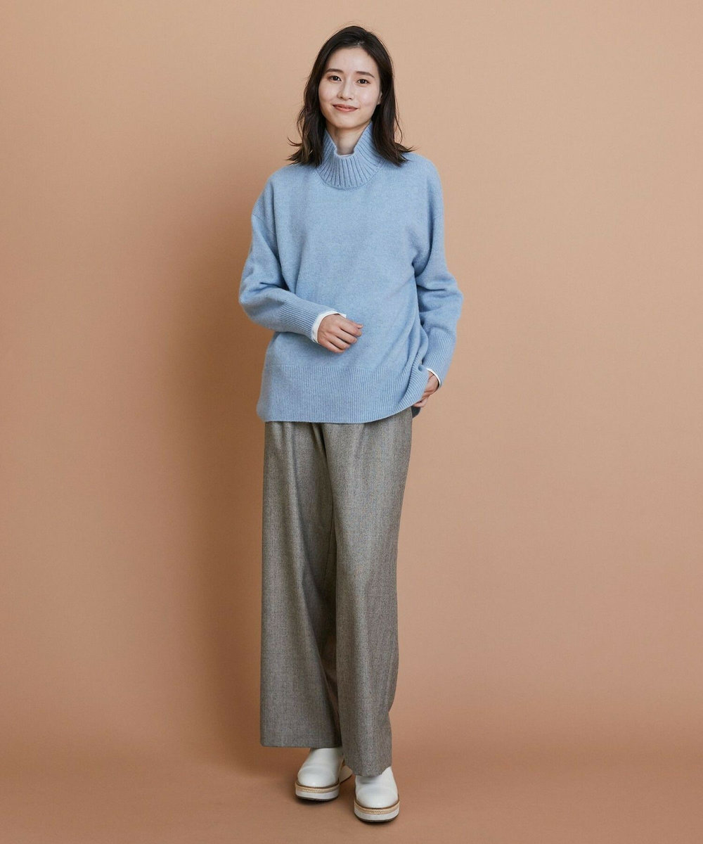 L'EQUIPE ヘリンボーンサキソニーパンツ グレー