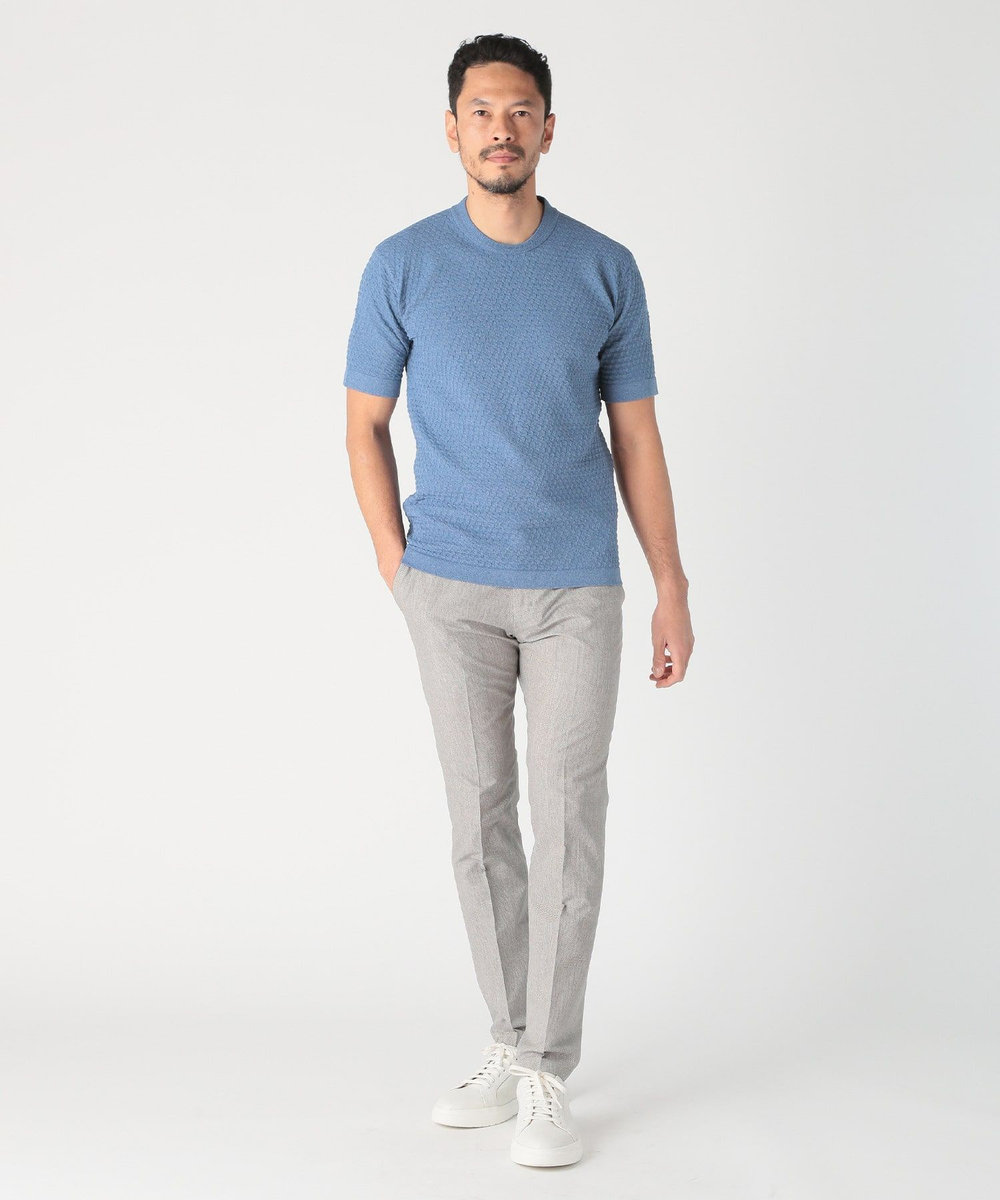 MEN'S BIGI COOL DOTS メランジプリントスラックスパンツ〈イージーケア/吸水速乾〉 グレー